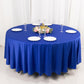 108" Royal Blue Scuba Round Tablecloth, Wrinkle Free Polyester Tablecloth