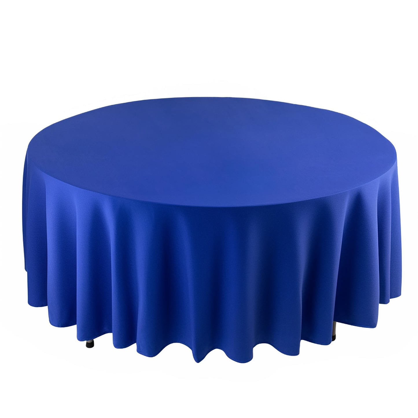 108" Royal Blue Scuba Round Tablecloth, Wrinkle Free Polyester Tablecloth