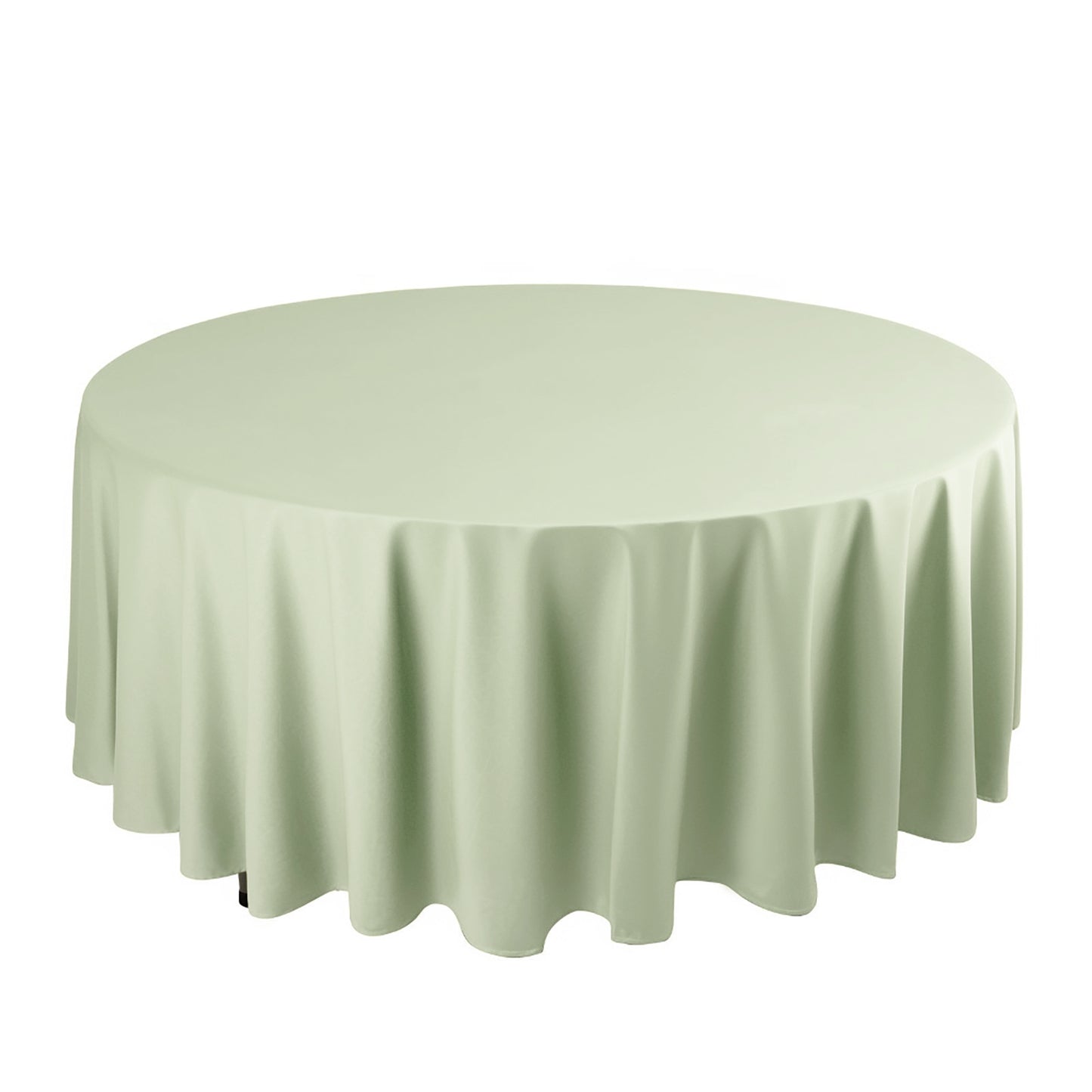 108" Sage Green Scuba Round Tablecloth, Wrinkle Free Polyester Tablecloth