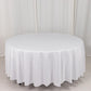 108" White Scuba Round Tablecloth, Wrinkle Free Polyester Tablecloth