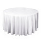 108" White Scuba Round Tablecloth, Wrinkle Free Polyester Tablecloth
