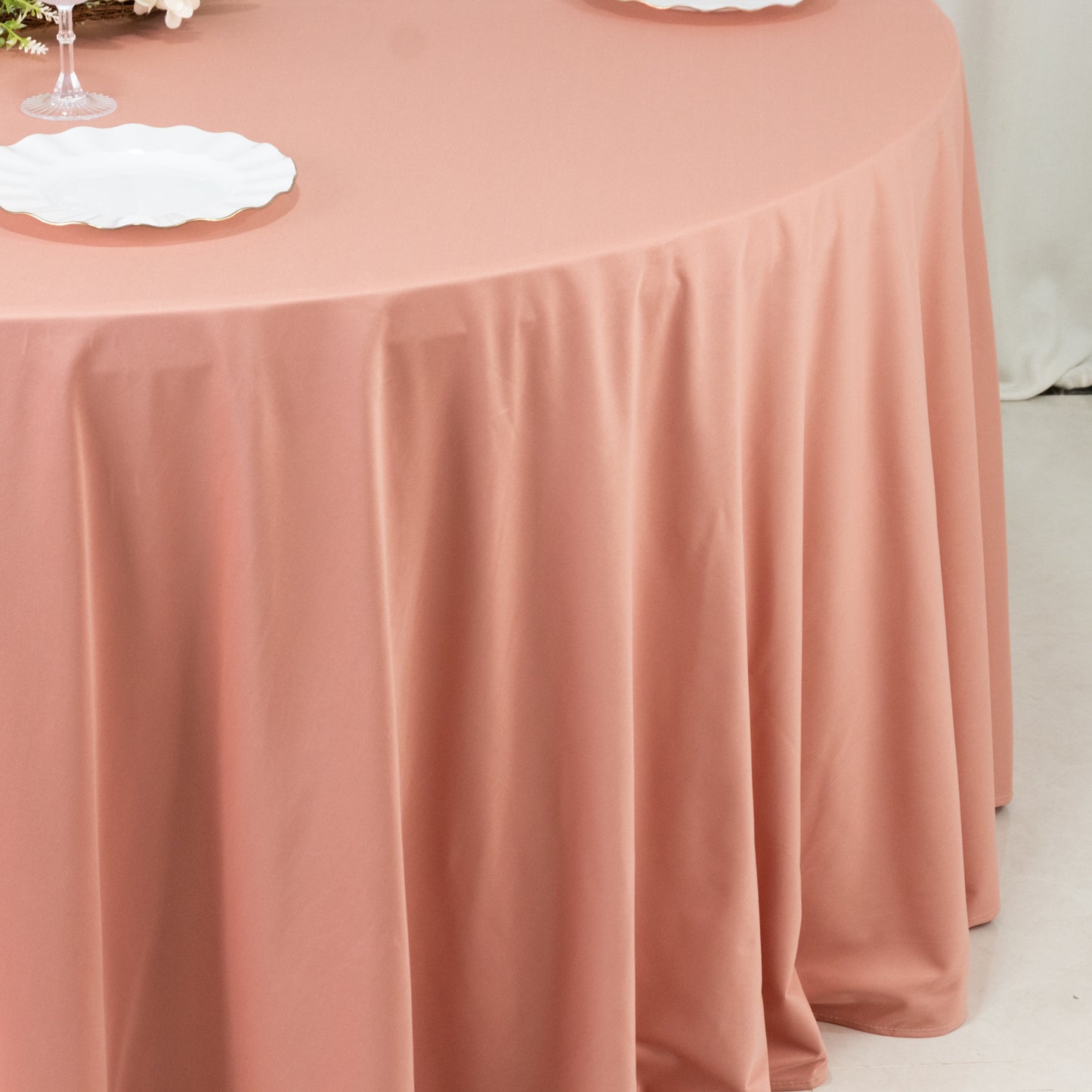 Scuba Round 120" Tablecloth Dusty Rose - Wrinkle Free & Stain Resistant Seamless Table Cover