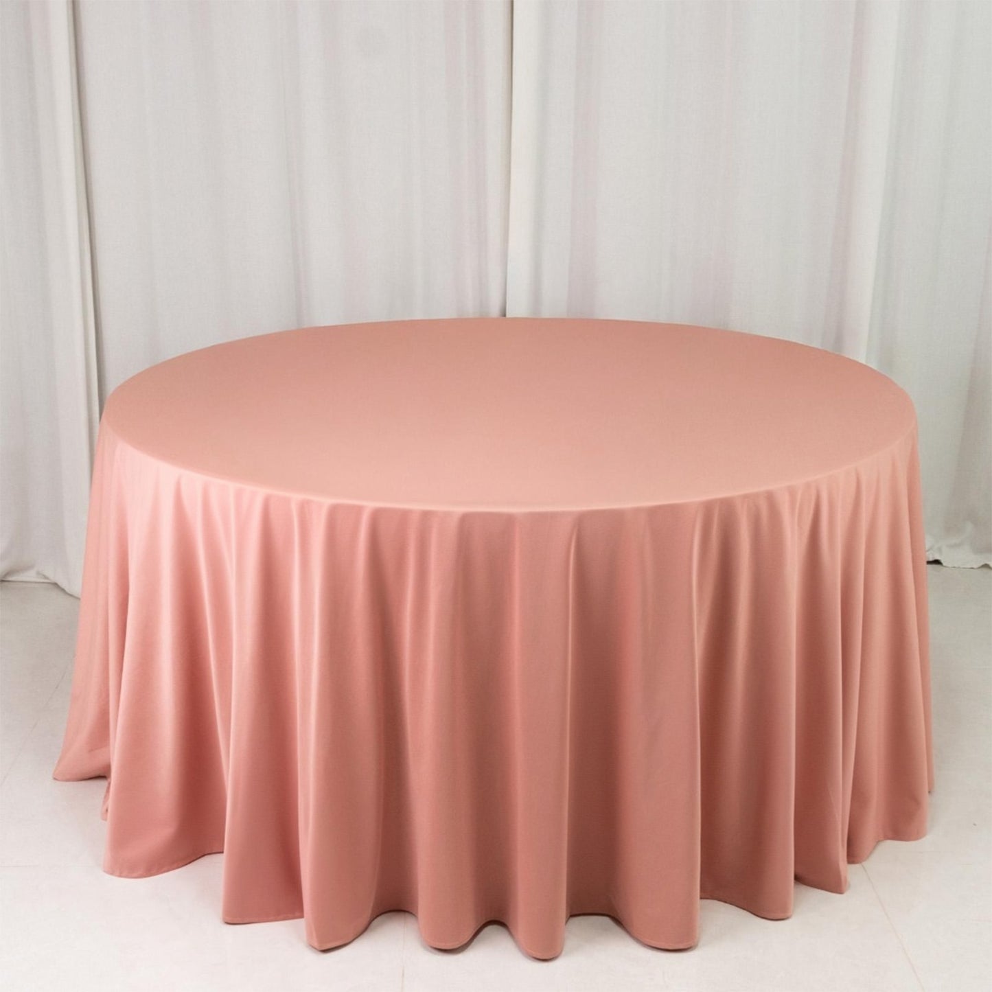 Scuba Round 120" Tablecloth Dusty Rose - Wrinkle Free & Stain Resistant Seamless Table Cover