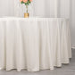 120" Ivory Scuba Wrinkle Free Round Tablecloth, Seamless Scuba Polyester Tablecloth