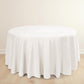 120" Ivory Scuba Wrinkle Free Round Tablecloth, Seamless Scuba Polyester Tablecloth