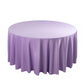 120" Lavender Scuba Wrinkle Free Round Tablecloth, Lilac Seamless Scuba Polyester Tablecloth for 5 Foot Table With Floor-Length Drop