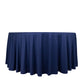120" Navy Blue Scuba Wrinkle Free Round Tablecloth, Seamless Scuba Polyester Tablecloth