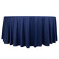 120" Navy Blue Scuba Wrinkle Free Round Tablecloth, Seamless Scuba Polyester Tablecloth