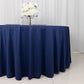 120" Navy Blue Scuba Wrinkle Free Round Tablecloth, Seamless Scuba Polyester Tablecloth