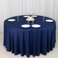 120" Navy Blue Scuba Wrinkle Free Round Tablecloth, Seamless Scuba Polyester Tablecloth
