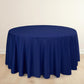 120" Navy Blue Scuba Wrinkle Free Round Tablecloth, Seamless Scuba Polyester Tablecloth