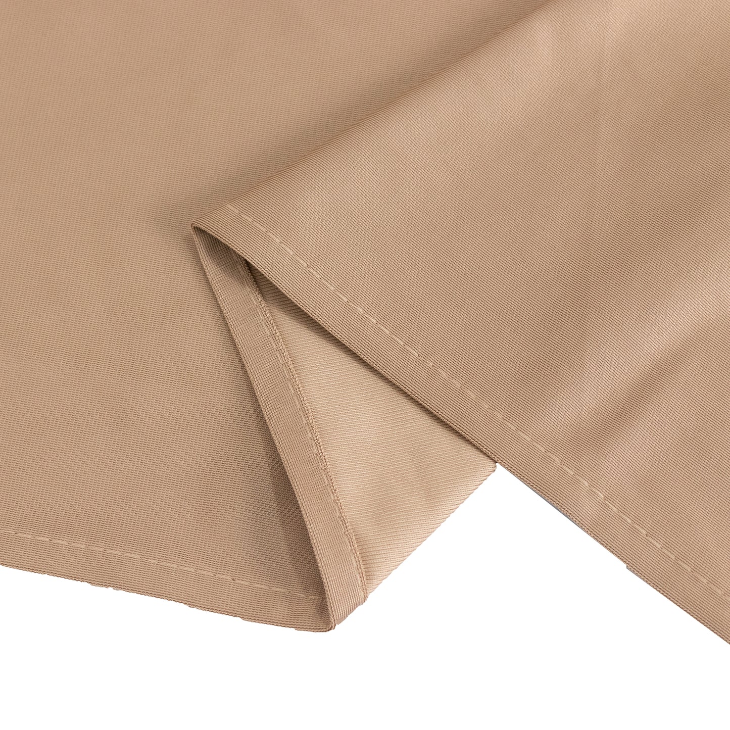 120" Nude Premium Scuba Wrinkle Free Round Tablecloth, Seamless Scuba Polyester Tablecloth