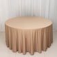 120" Nude Scuba Wrinkle Free Round Tablecloth, Seamless Scuba Polyester Tablecloth