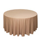 120" Nude Scuba Wrinkle Free Round Tablecloth, Seamless Scuba Polyester Tablecloth