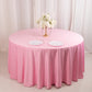 120" Pink Scuba Wrinkle Free Round Tablecloth, Seamless Scuba Polyester Tablecloth for 5 Foot Table With Floor-Length Drop