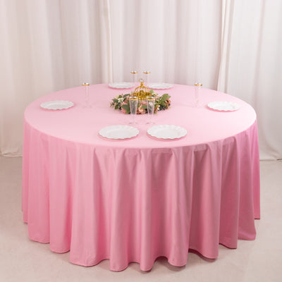 Elegant Wrinkle-Free Pink Scuba Tablecloth