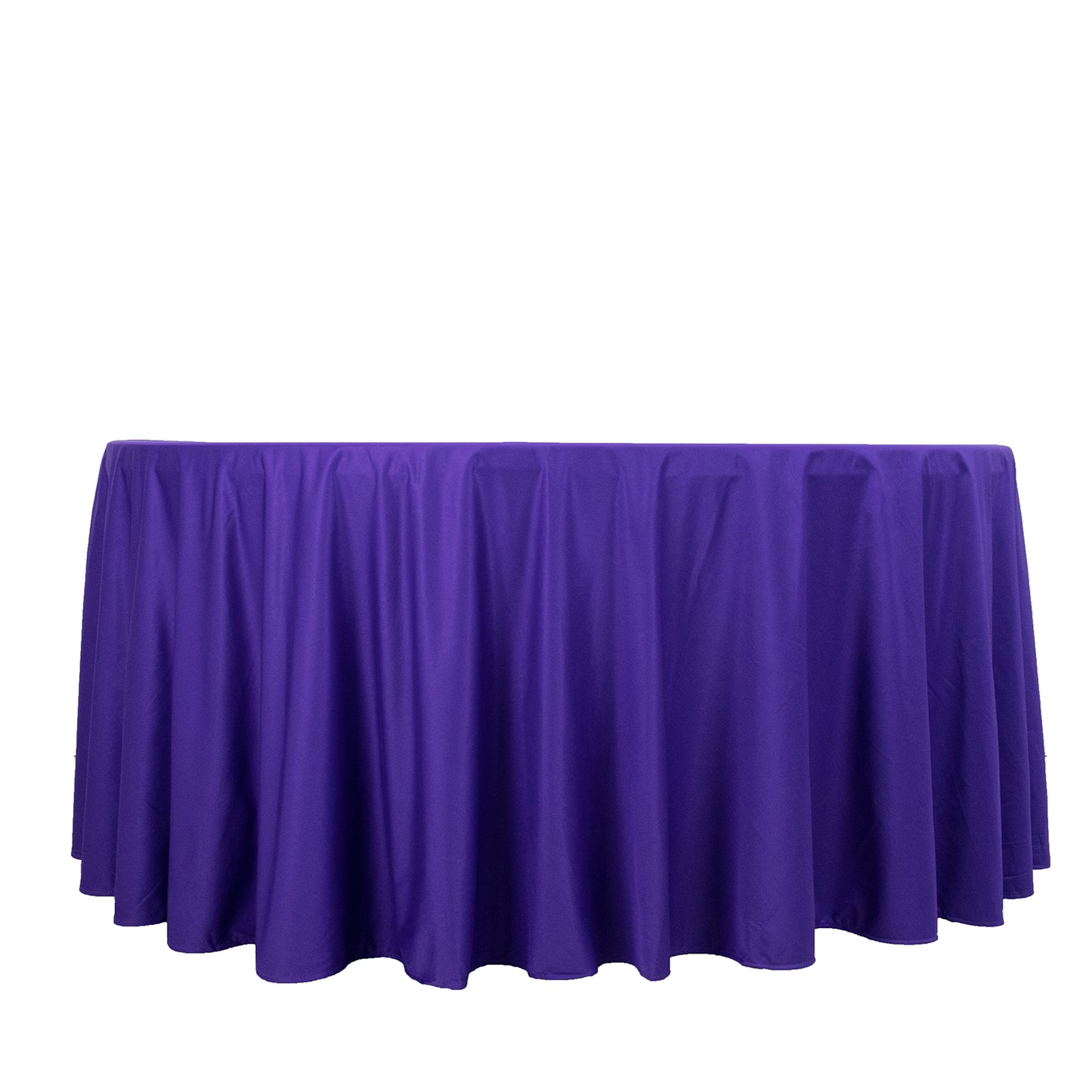 120" Purple Premium Scuba Wrinkle Free Round Tablecloth, Seamless Scuba Polyester Tablecloth