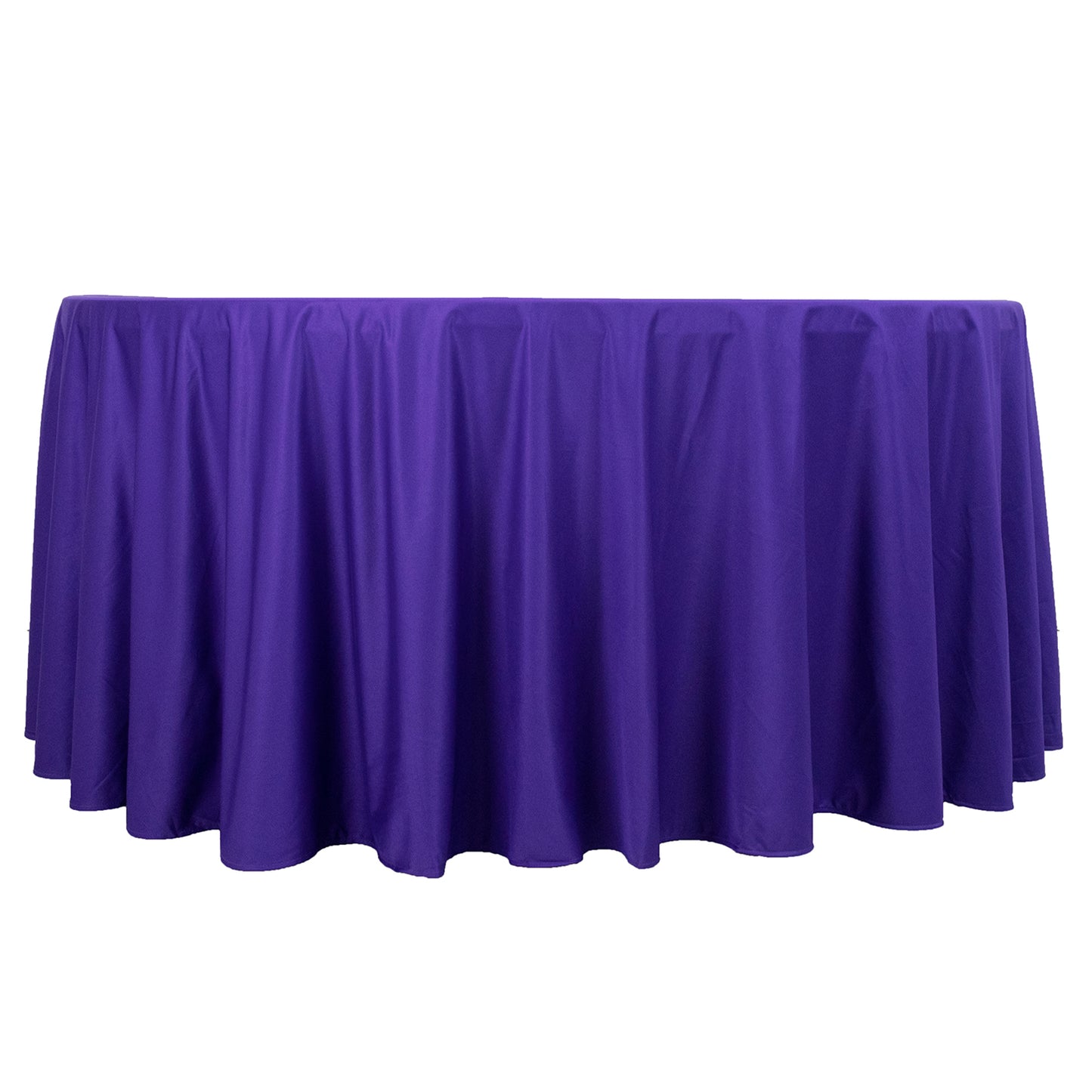 120" Purple Premium Scuba Wrinkle Free Round Tablecloth, Seamless Scuba Polyester Tablecloth