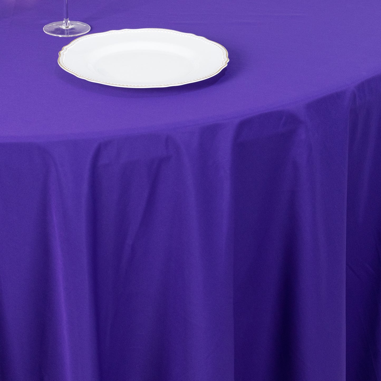 120" Purple Premium Scuba Wrinkle Free Round Tablecloth, Seamless Scuba Polyester Tablecloth