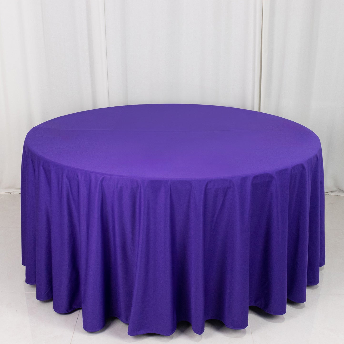 120" Purple Premium Scuba Wrinkle Free Round Tablecloth, Seamless Scuba Polyester Tablecloth