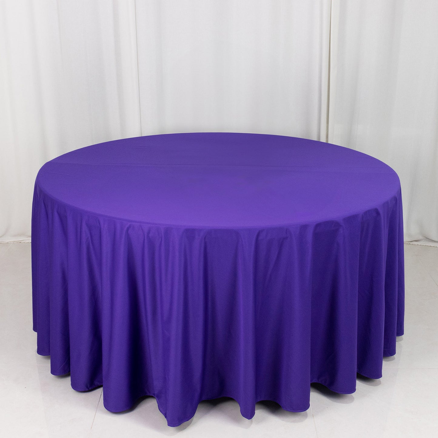 120" Purple Premium Scuba Wrinkle Free Round Tablecloth, Seamless Scuba Polyester Tablecloth