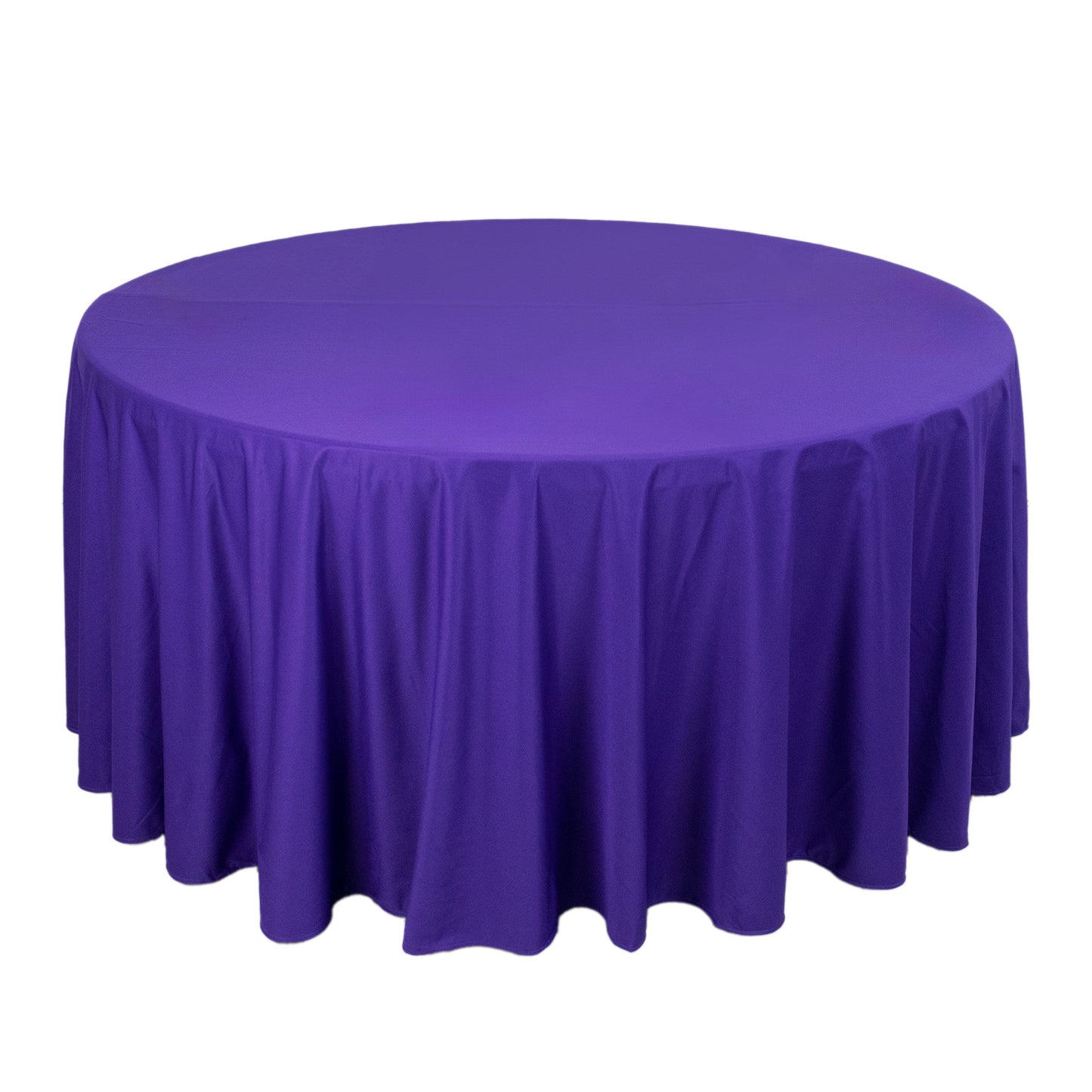 120" Purple Premium Scuba Wrinkle Free Round Tablecloth, Seamless Scuba Polyester Tablecloth