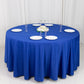 120" Royal Blue Scuba Wrinkle Free Round Tablecloth, Seamless Scuba Polyester Tablecloth