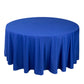 120" Royal Blue Scuba Wrinkle Free Round Tablecloth, Seamless Scuba Polyester Tablecloth