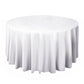 120" White Scuba Wrinkle Free Round Tablecloth, Seamless Scuba Polyester Tablecloth