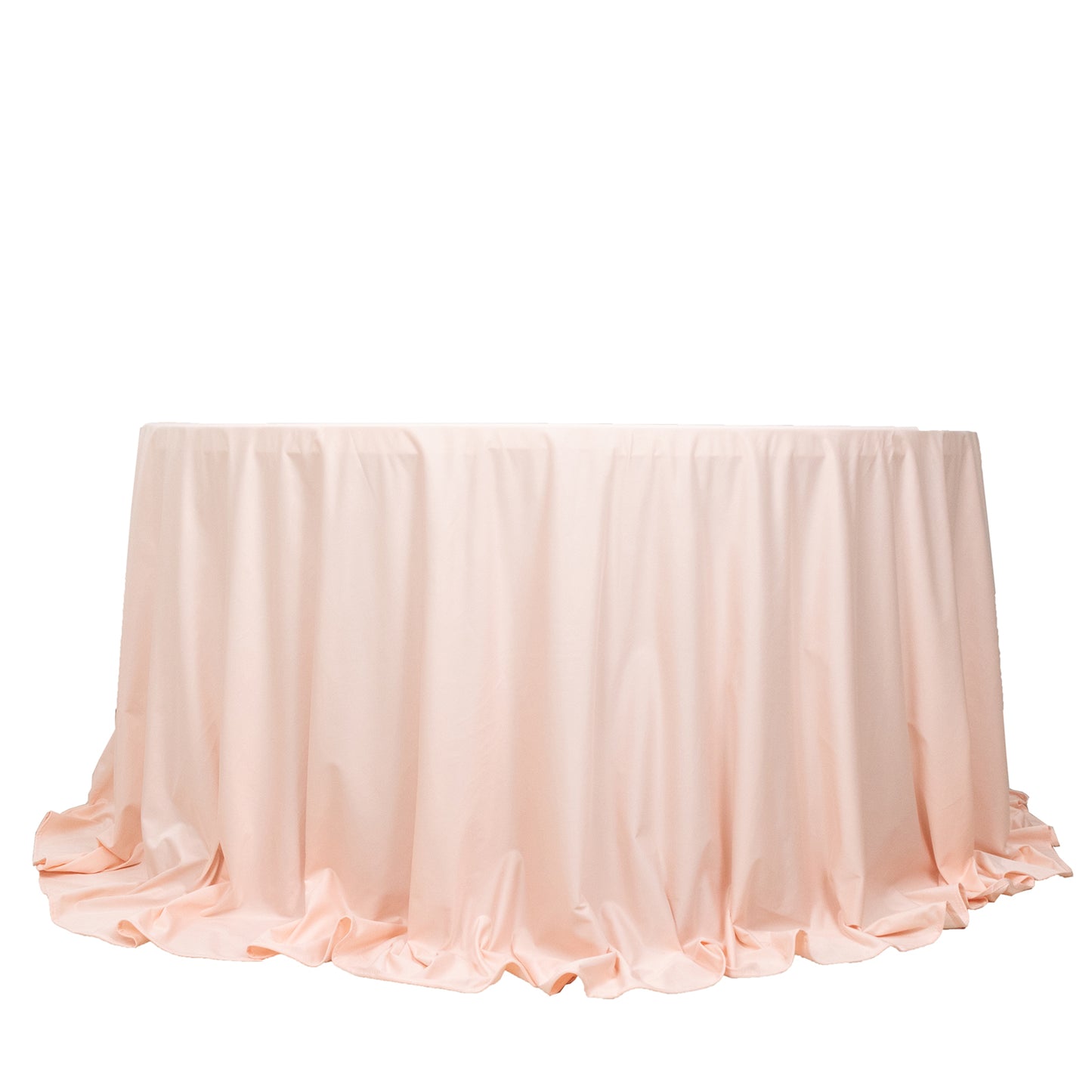 132" Blush Premium Scuba Wrinkle Free Round Tablecloth, Seamless Scuba Polyester Tablecloth