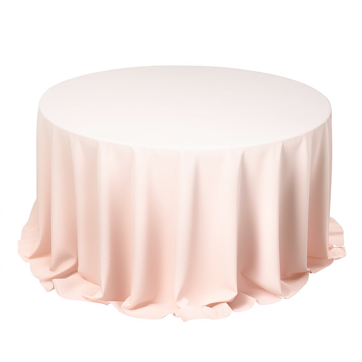 132" Blush Scuba Wrinkle Free Round Tablecloth, Seamless Scuba Polyester Tablecloth