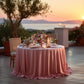 Scuba Round 132" Tablecloth Dusty Rose - Wrinkle Free & Stain Resistant Seamless Table Cover