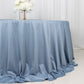 132" Dusty Blue Scuba Wrinkle Free Round Tablecloth, Seamless Scuba Polyester Tablecloth