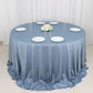 132" Dusty Blue Scuba Wrinkle Free Round Tablecloth, Seamless Scuba Polyester Tablecloth
