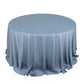 132" Dusty Blue Scuba Wrinkle Free Round Tablecloth, Seamless Scuba Polyester Tablecloth