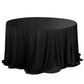 132" Black Scuba Wrinkle Free Round Tablecloth, Seamless Scuba Polyester Tablecloth