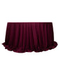 132" Burgundy Scuba Wrinkle Free Round Tablecloth, Seamless Scuba Polyester Tablecloth