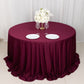 132" Burgundy Scuba Wrinkle Free Round Tablecloth, Seamless Scuba Polyester Tablecloth