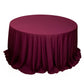 132" Burgundy Scuba Wrinkle Free Round Tablecloth, Seamless Scuba Polyester Tablecloth