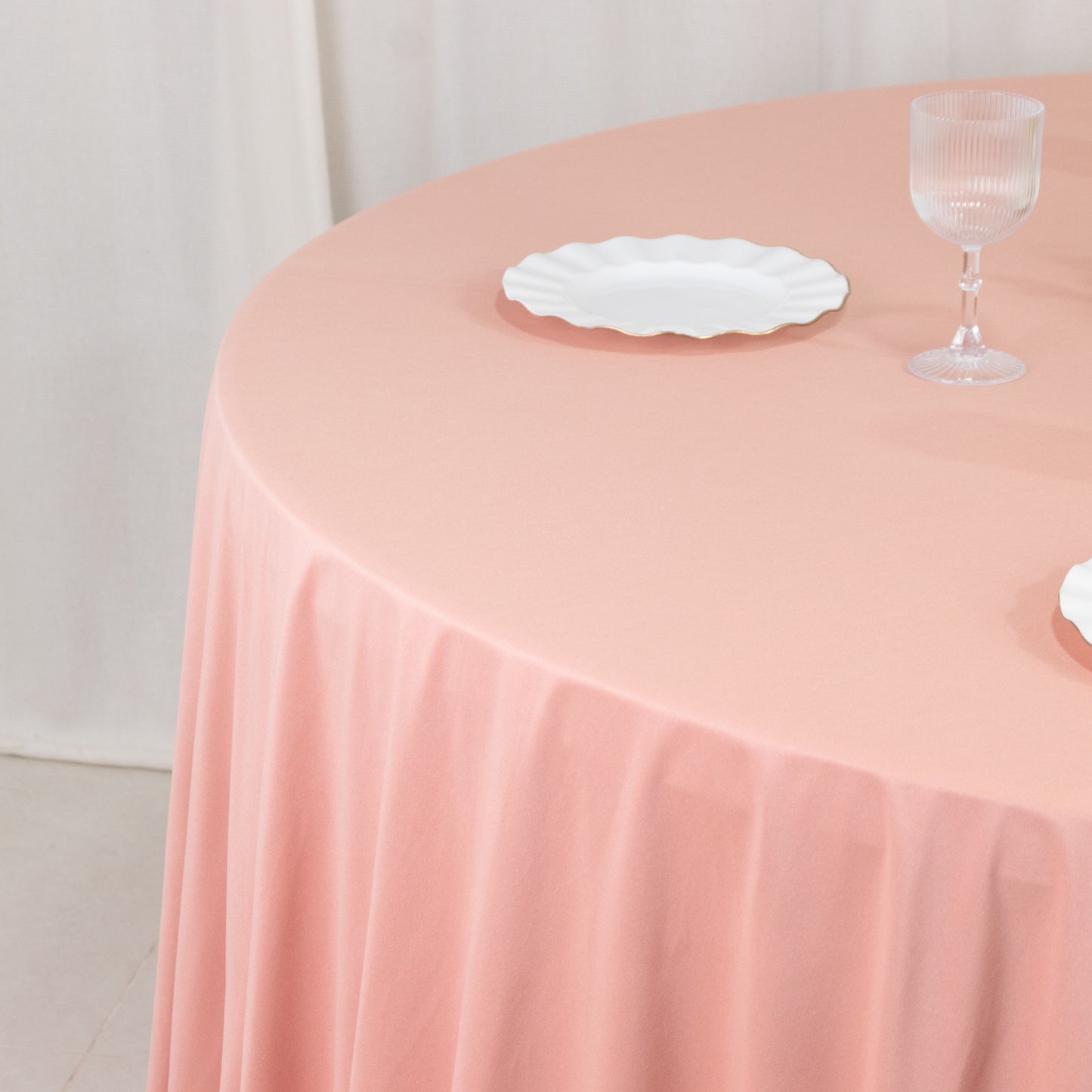 Scuba Round 132" Tablecloth Dusty Rose - Wrinkle Free & Stain Resistant Seamless Table Cover
