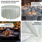 Pearl white round tablecloth with rhinestone accents, seamless and stain-resistant.