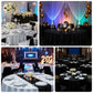 Pearl white tablecloth with rhinestone accents, seamless and wrinkle-free.