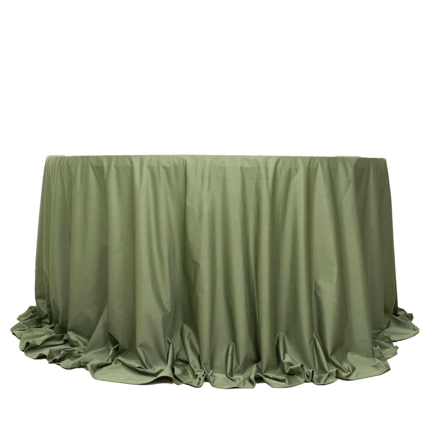 132" Dusty Sage Green Premium Scuba Wrinkle Free Round Tablecloth, Seamless Scuba Polyester Tablecloth