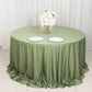 132" Dusty Sage Green Scuba Wrinkle Free Round Tablecloth, Seamless Scuba Polyester Tablecloth