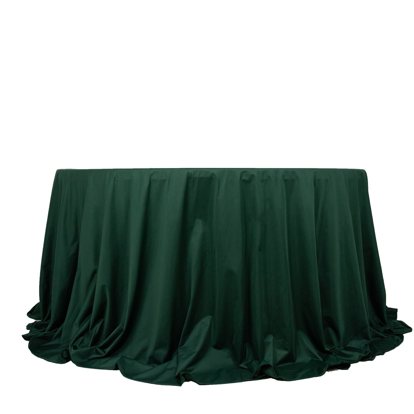 132" Hunter Emerald Green Premium Scuba Wrinkle Free Round Tablecloth, Seamless Scuba Polyester Tablecloth