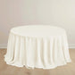 132" Ivory Scuba Wrinkle Free Round Tablecloth, Seamless Scuba Polyester Tablecloth