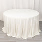 132" Ivory Scuba Wrinkle Free Round Tablecloth, Seamless Scuba Polyester Tablecloth