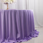 132" Lavender Lilac Scuba Wrinkle Free Round Tablecloth, Seamless Scuba Polyester Tablecloth for 6 Foot Table With Floor-Length Drop