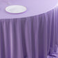 132" Lavender Lilac Scuba Wrinkle Free Round Tablecloth, Seamless Scuba Polyester Tablecloth for 6 Foot Table With Floor-Length Drop