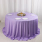 132" Lavender Lilac Scuba Wrinkle Free Round Tablecloth, Seamless Scuba Polyester Tablecloth for 6 Foot Table With Floor-Length Drop